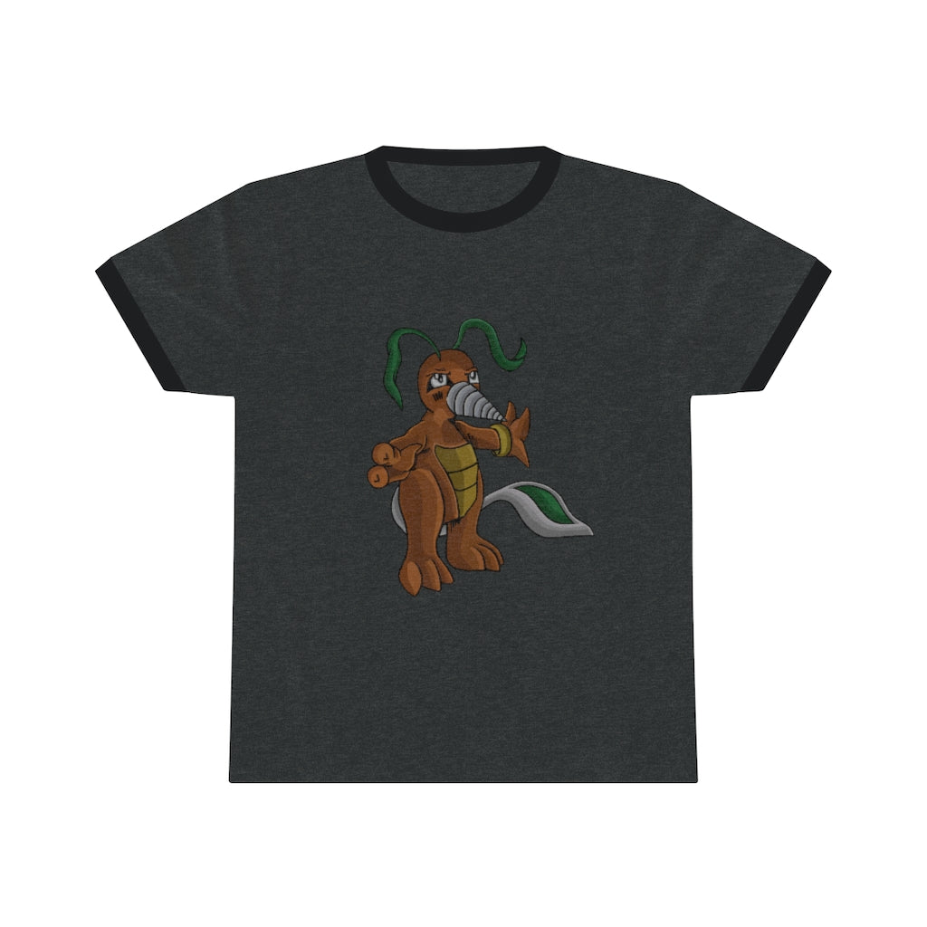 Drillbug Unisex Ringer Tee in various colors with contrasting neckline, showcasing its lightweight and comfortable design.