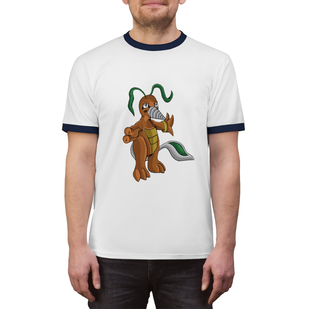 Drillbug Unisex Ringer Tee in various colors with contrasting neckline, showcasing its lightweight and comfortable design.