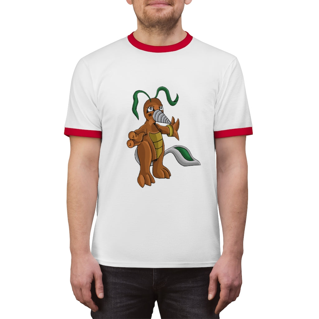 Drillbug Unisex Ringer Tee in various colors with contrasting neckline, showcasing its lightweight and comfortable design.
