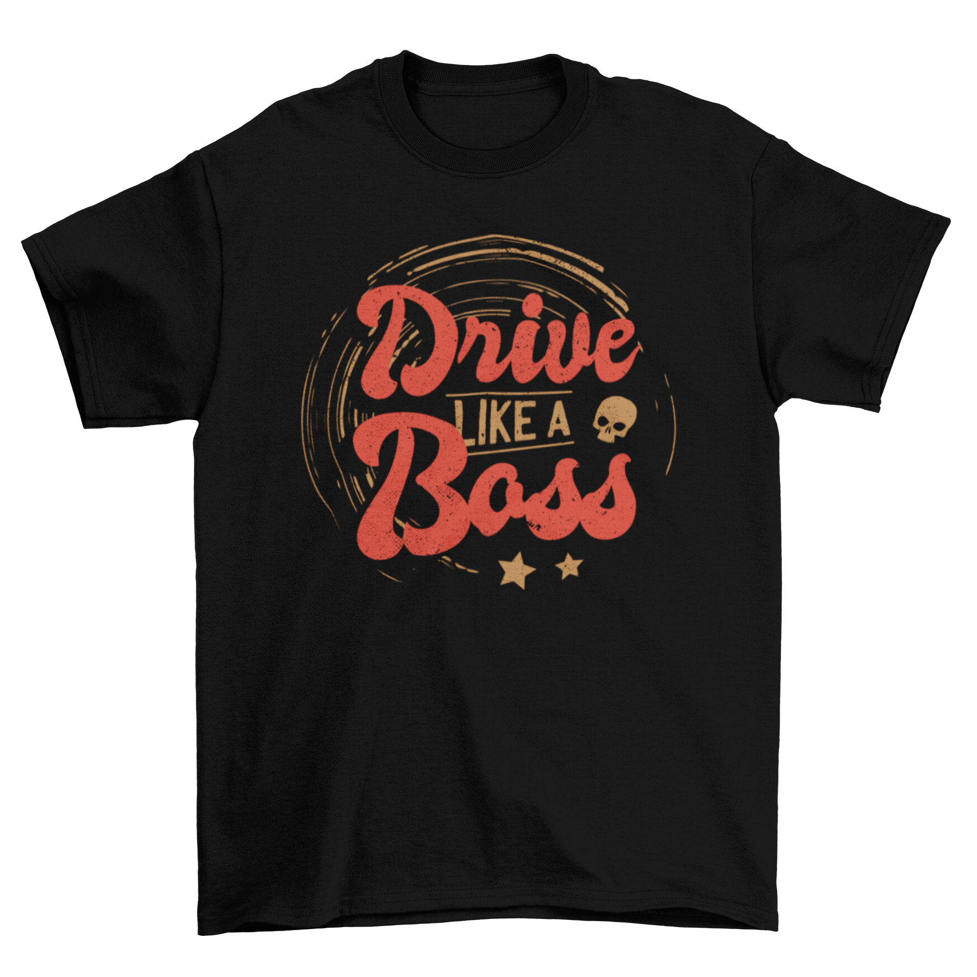 Drive Boss Quote T-shirt featuring bold lettering 'DRIVE LIKE A BOSS' on a stylish fabric.