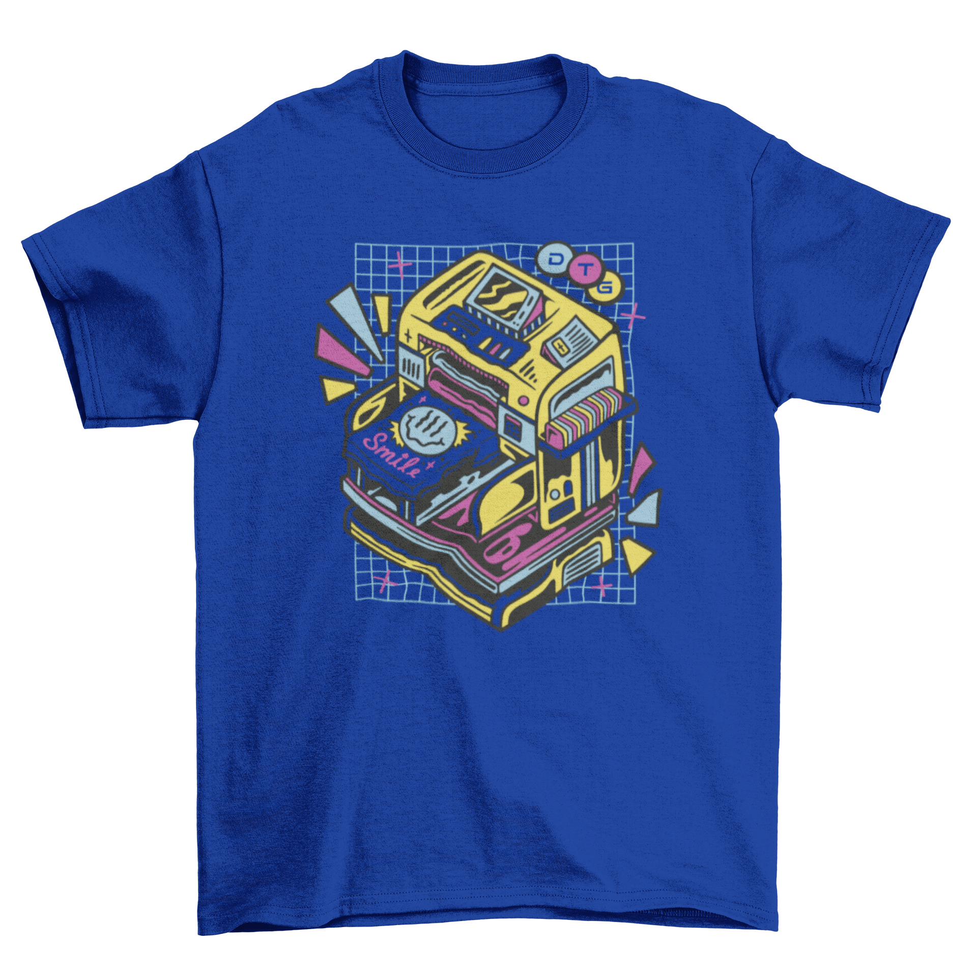 Graphic camera design t-shirt.