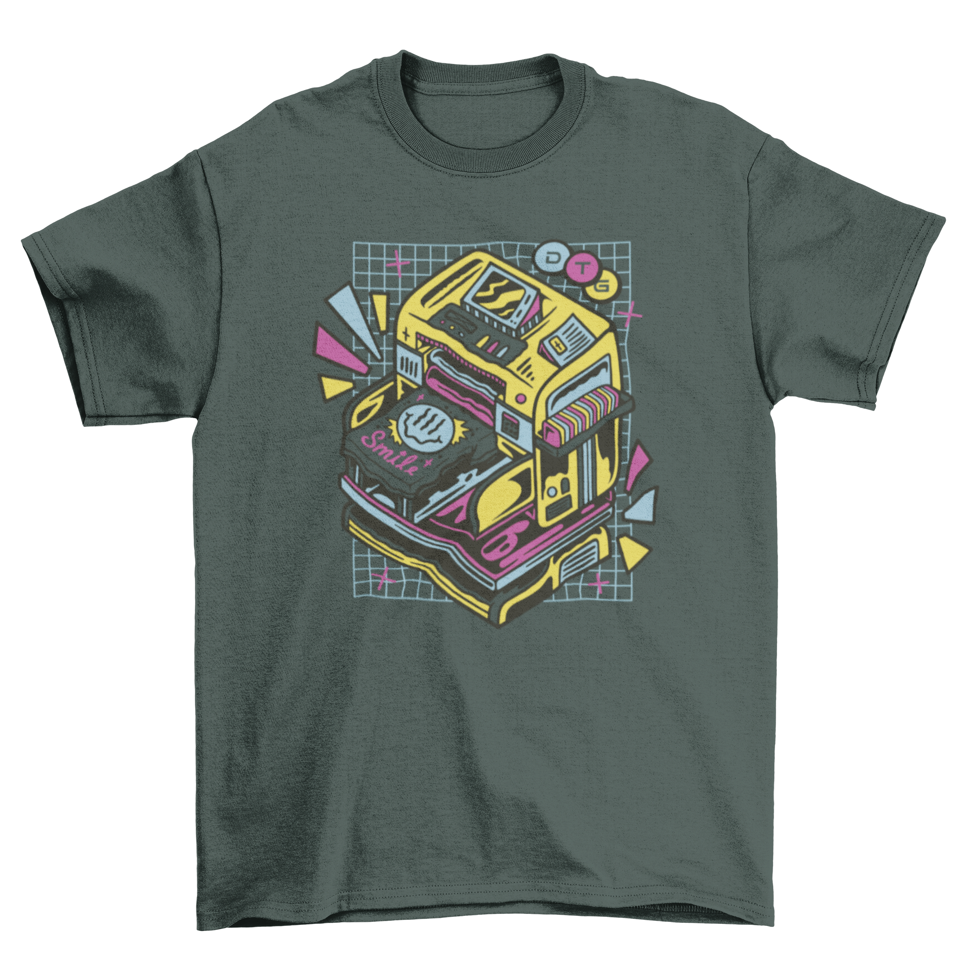 Retro camera graphic t-shirt.