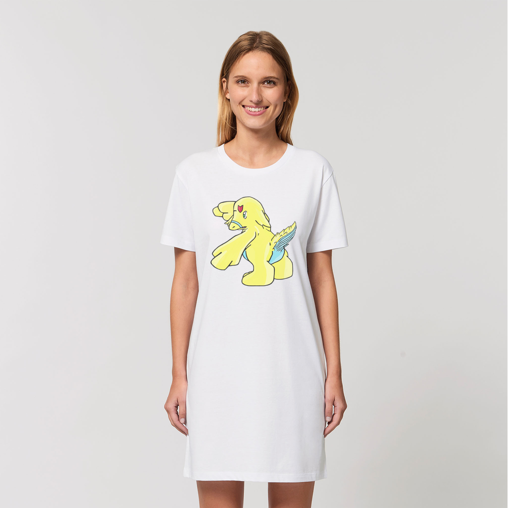 Ductil Organic T-Shirt Dress made from 100% organic cotton, featuring a soft-hand feel and stylish set-in sleeves.