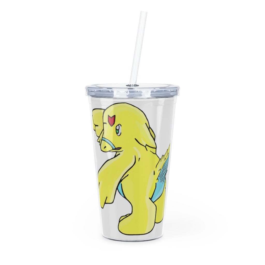 Ductil Plastic Tumbler with Straw, featuring a customizable design and double wall insulation, perfect for any beverage.