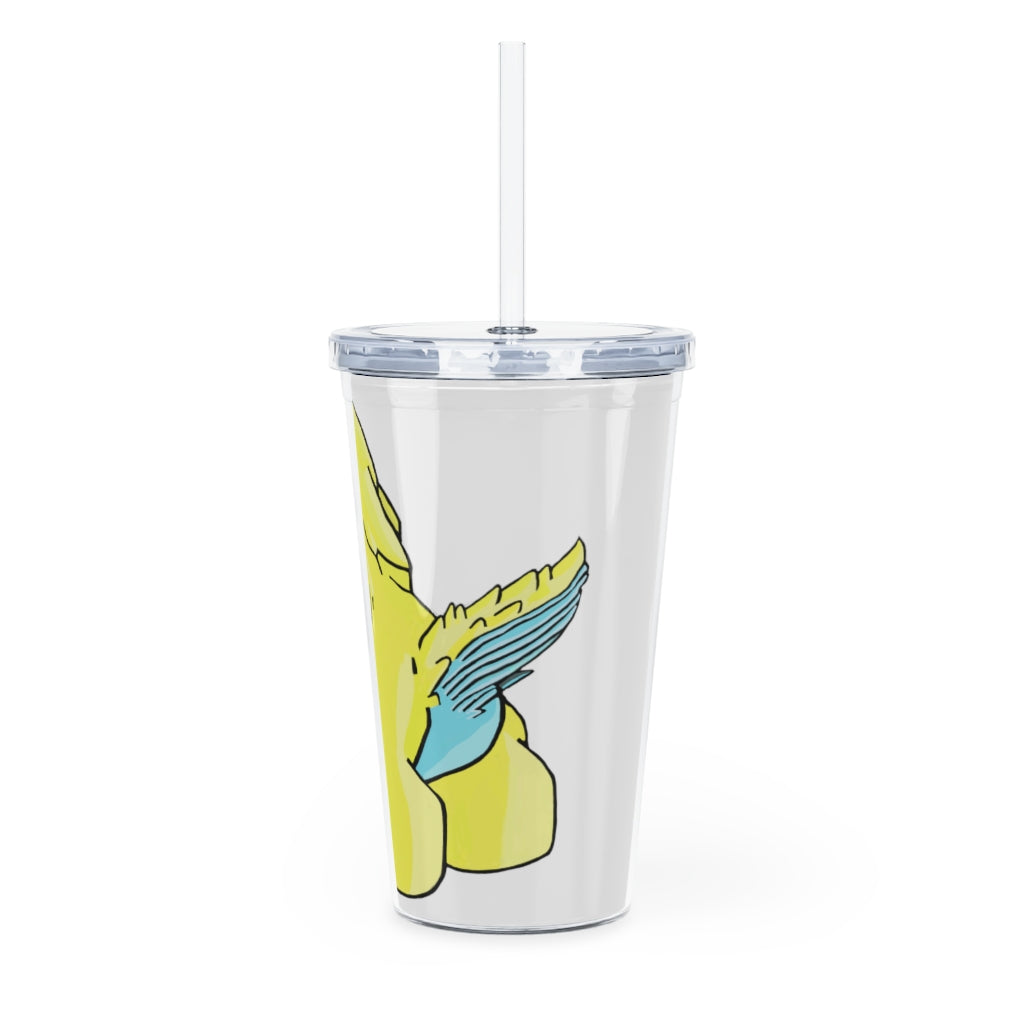 Ductil Plastic Tumbler with Straw, featuring a customizable design and double wall insulation, perfect for any beverage.