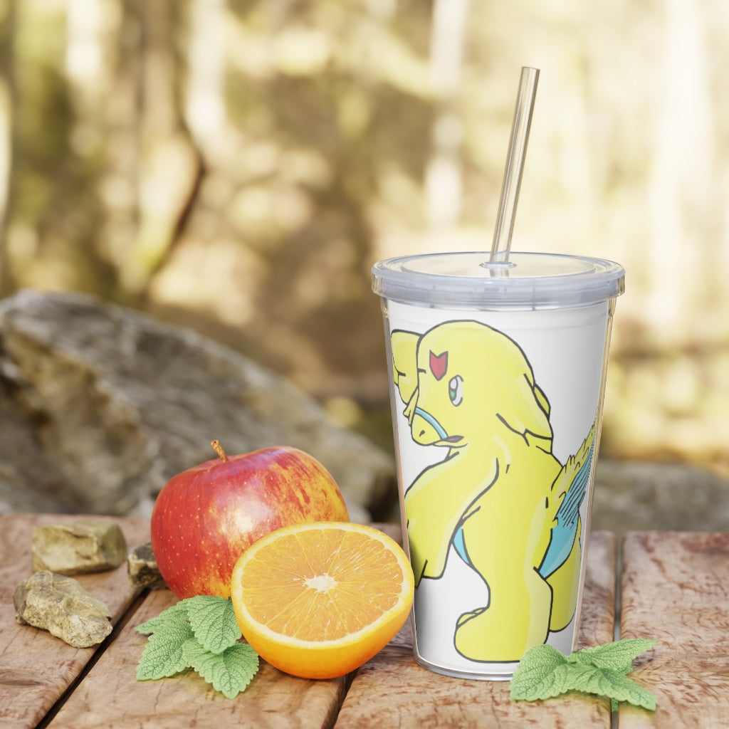 Ductil Plastic Tumbler with Straw, featuring a customizable design and double wall insulation, perfect for any beverage.