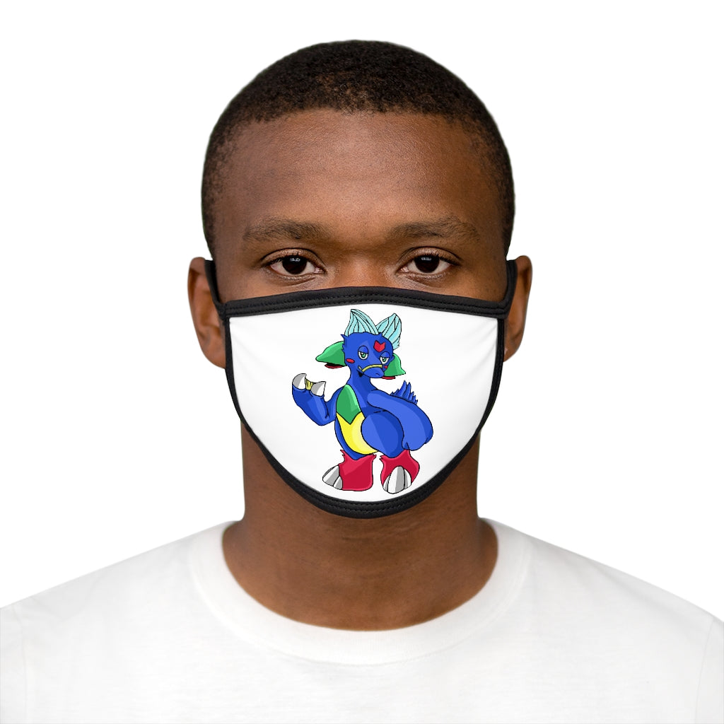 Duldi Mixed-Fabric Face Mask featuring a black outer edge and earloops, made of polyester and cotton.