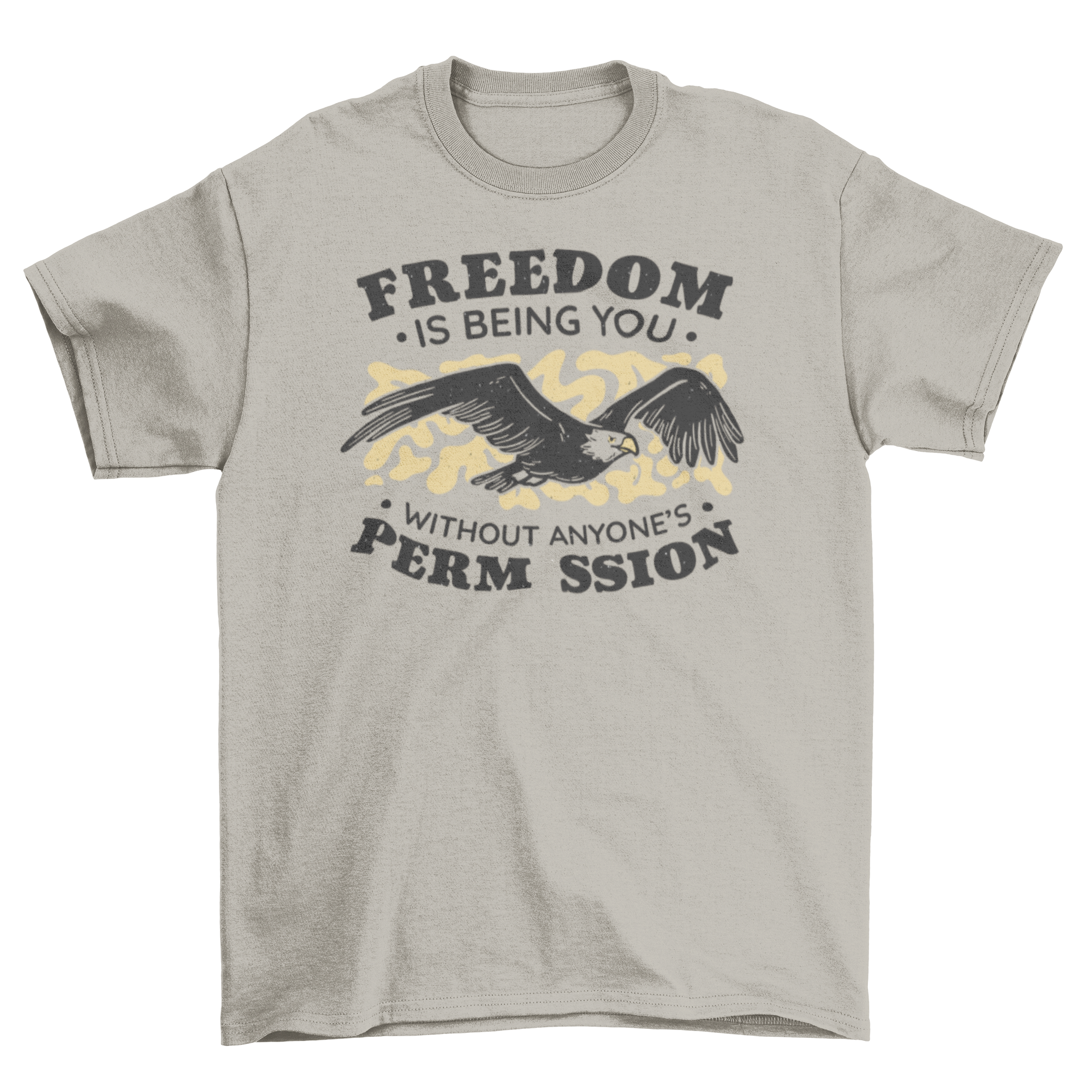 Eagle flying to freedom t-shirt featuring a detailed eagle graphic and an inspiring quote about individuality.