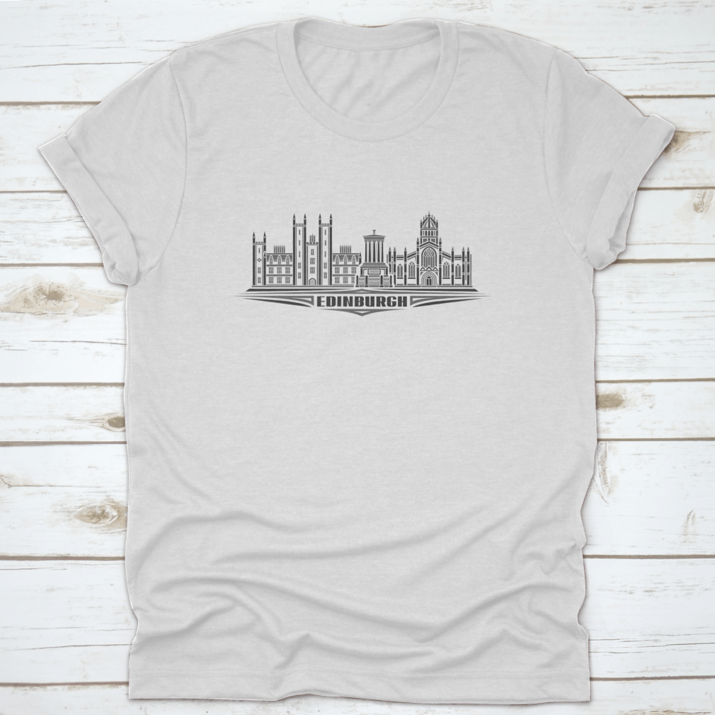 Edinburgh Poster featuring a linear design of the city's skyline and landmarks, showcasing urban line art in a minimalist style.