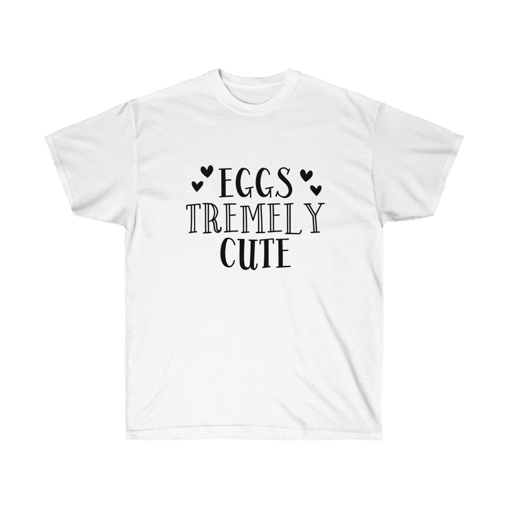 A vibrant Eggstremely Cute Easter T-Shirt made of 100% soft cotton, featuring a playful design perfect for Easter celebrations.