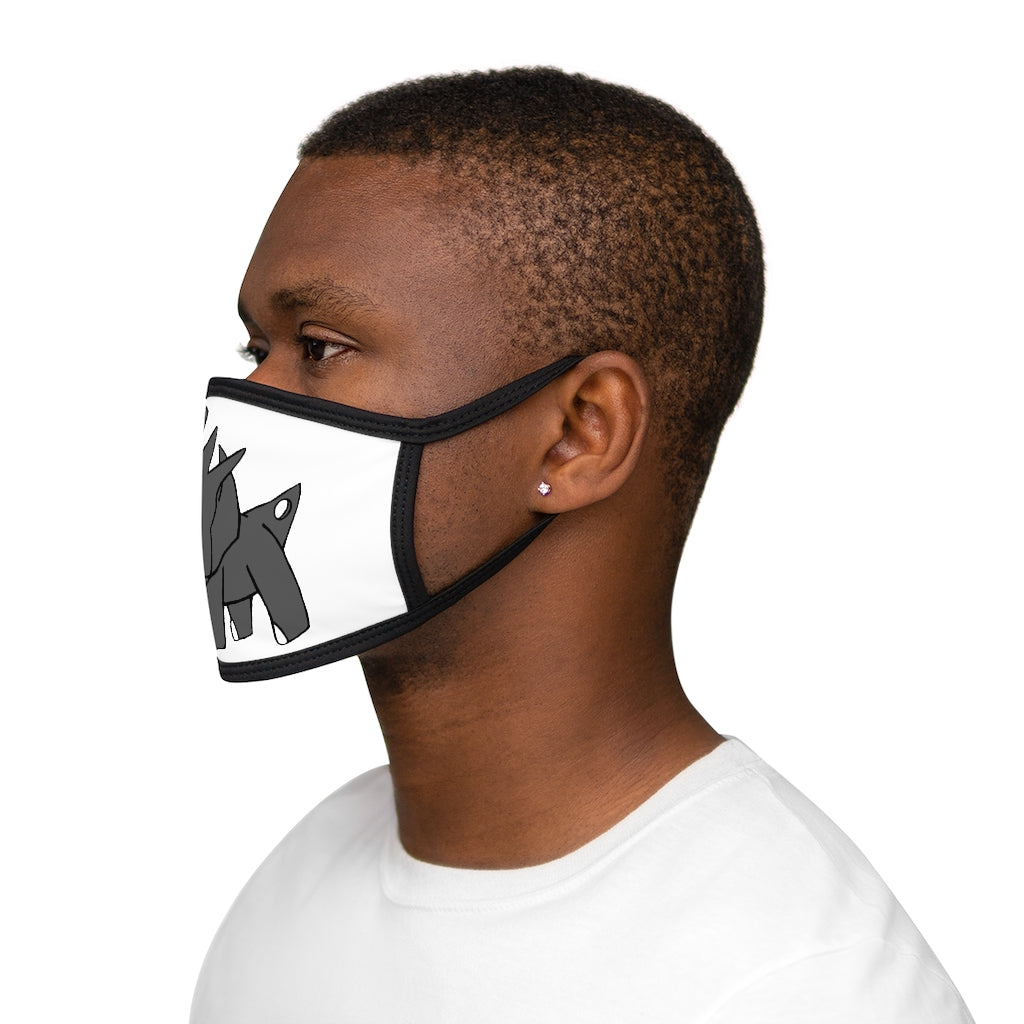Electron Mixed-Fabric Face Mask featuring a black outer edge and earloops, made of polyester and cotton for comfort and style.