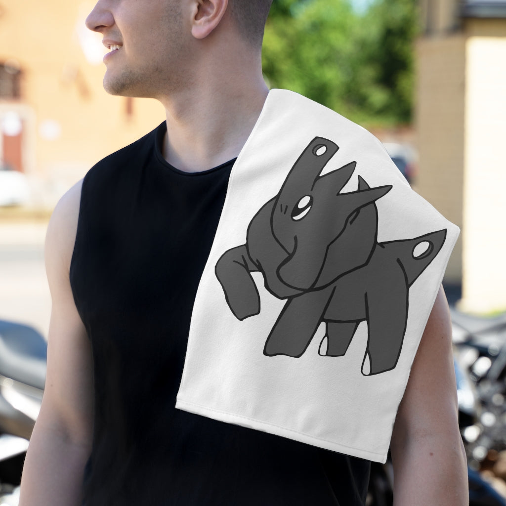 Electron Rally Towel, 11x18 inches, featuring absorbent cotton and soft printed mink polyester, personalized design options.