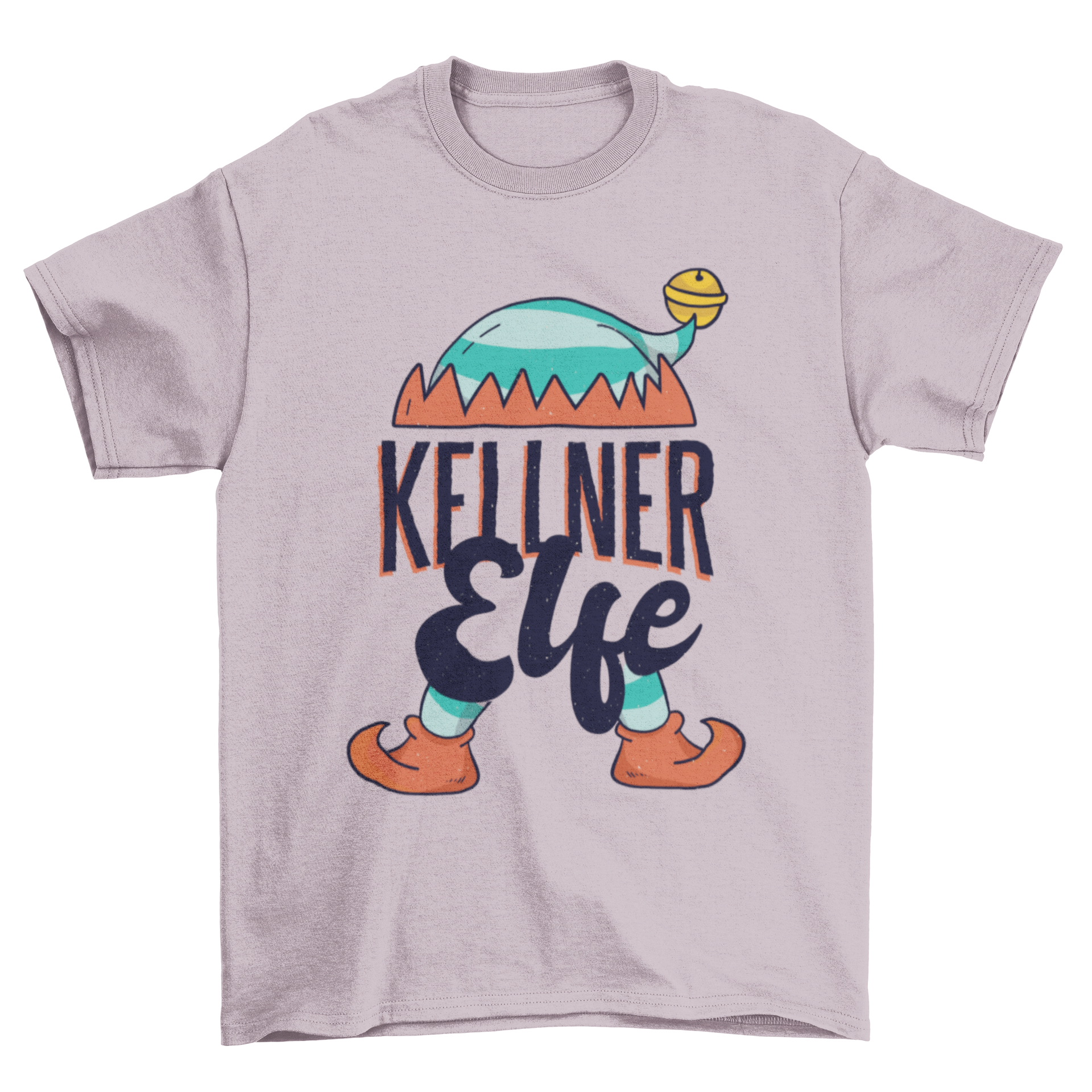 Elf Waiter T-shirt featuring a German quote with an elf hat and boots design.