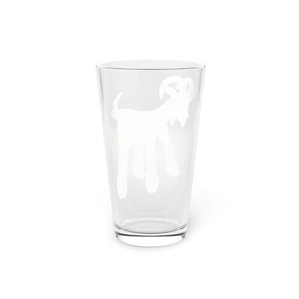Elkwok Pint Glass, 16oz, clear glass with custom printed design, perfect for beverages.