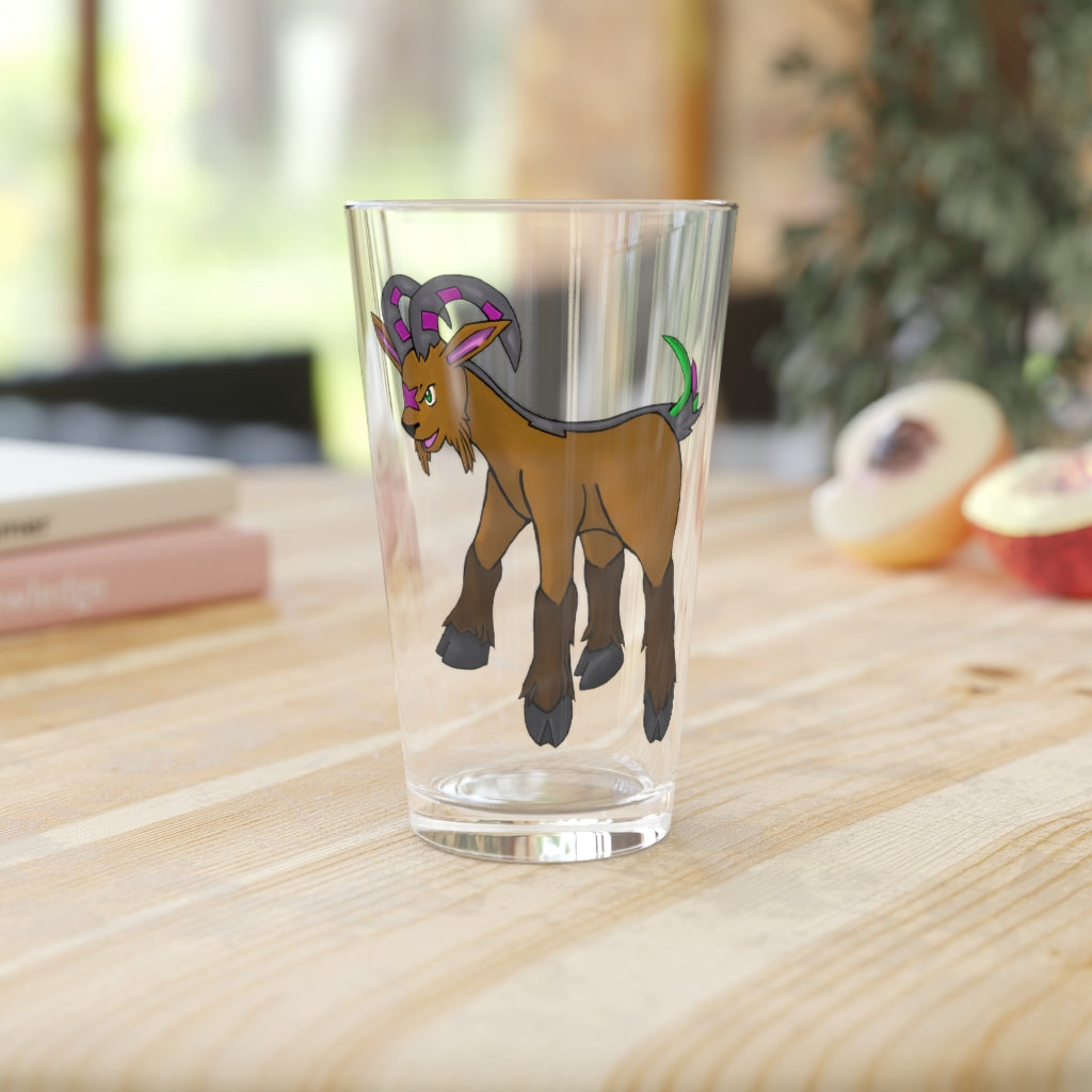 Elkwok Pint Glass, 16oz, clear glass with custom printed design, perfect for beverages.