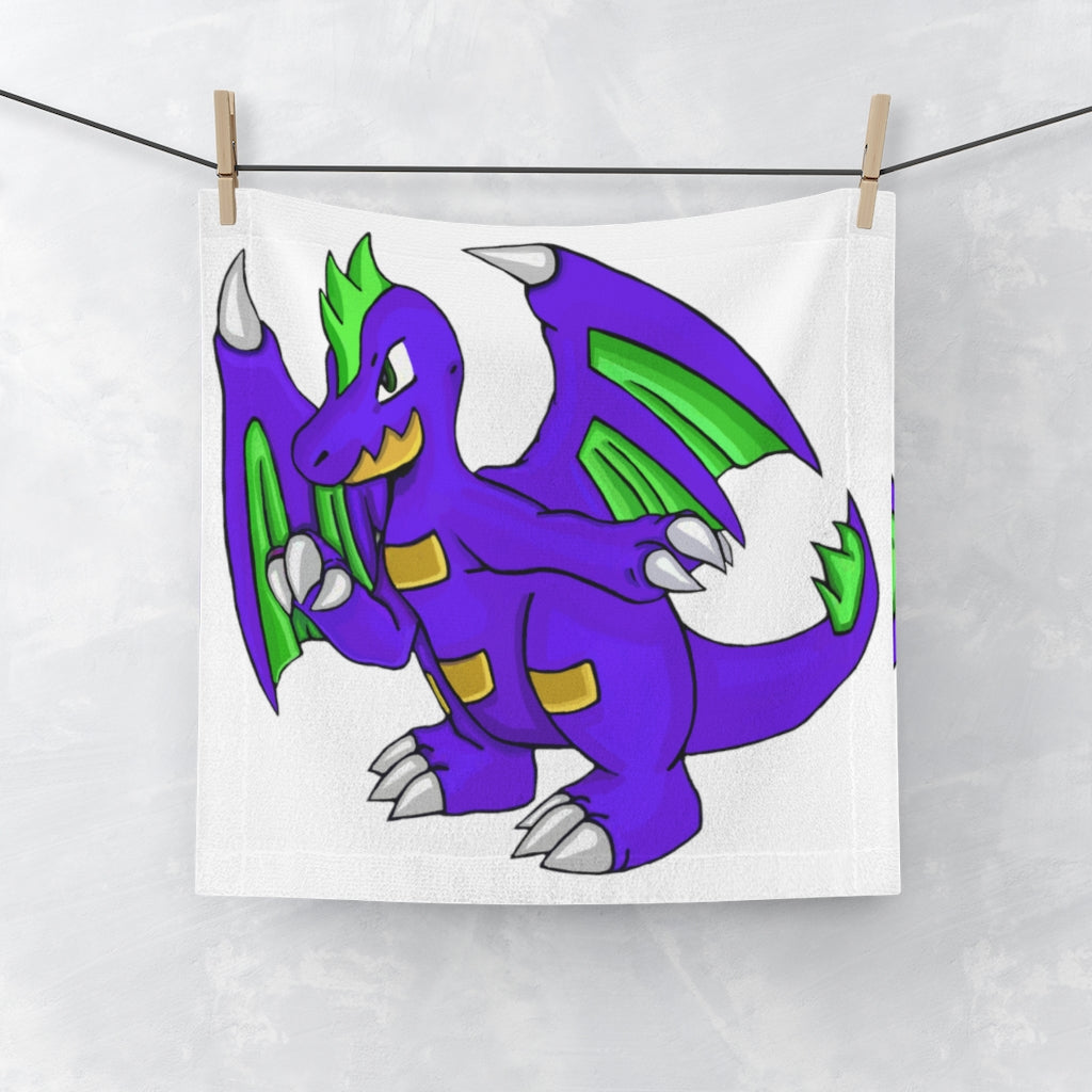 Emiletas Face Towel featuring a customizable polyester front and soft cotton back, perfect for drying and personal expression.