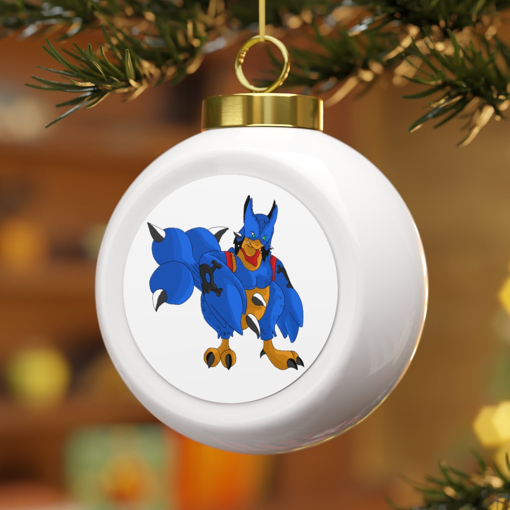 Empeor Christmas Ball Ornament with glossy finish and gold ribbon, featuring a vintage design and customizable metal insert.