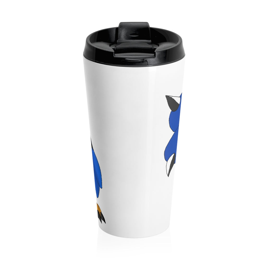 Empeor Stainless Steel Travel Mug with black lid, showcasing its sleek design and 15oz capacity.