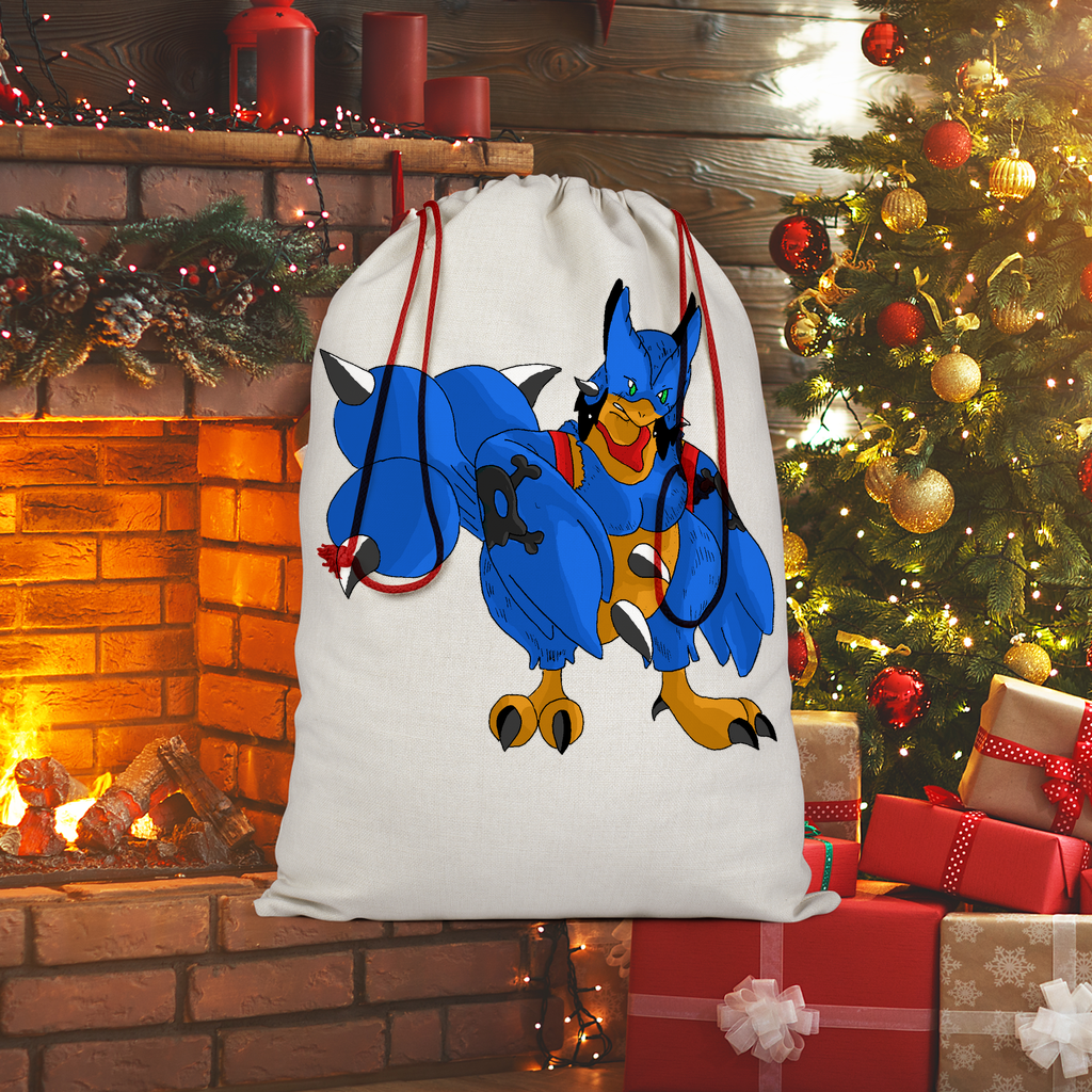 Empeor Sublimation Linen Drawstring Sack with red drawstring, showcasing its linen effect and eco-friendly print.