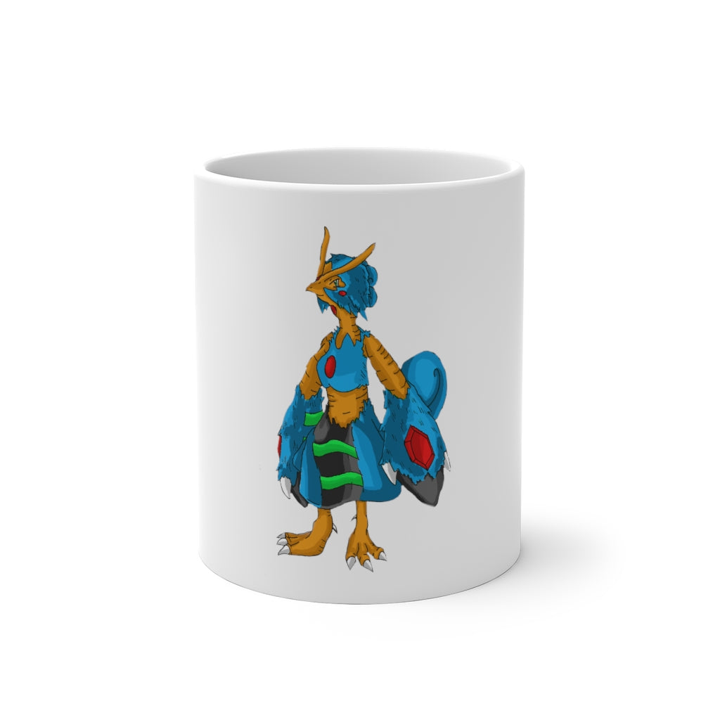 Empress Color Changing Mug showcasing vibrant colors when filled with hot liquid, featuring a C-handle and rounded corners.