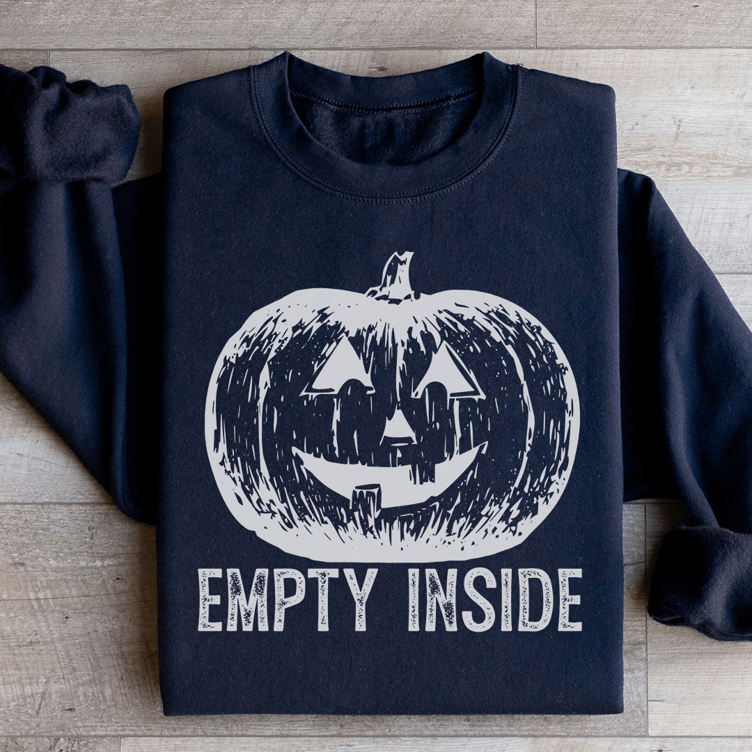 Cozy Empty Inside Pumpkin hoodie featuring a unique design by top artists, made from soft cotton/poly fleece blend.
