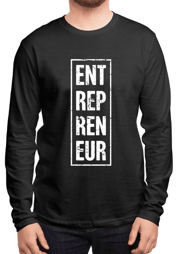 Entrepreneur Vertical Full Sleeves T-shirt in various colors, showcasing its soft cotton fabric and stylish design.