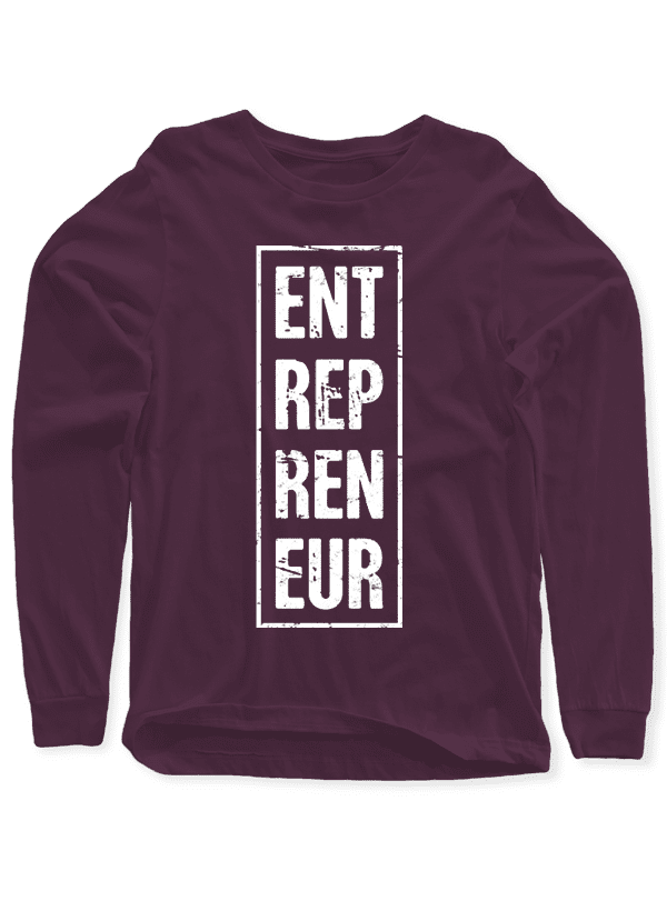 Entrepreneur Vertical Full Sleeves T-shirt in various colors, showcasing its soft cotton fabric and stylish design.