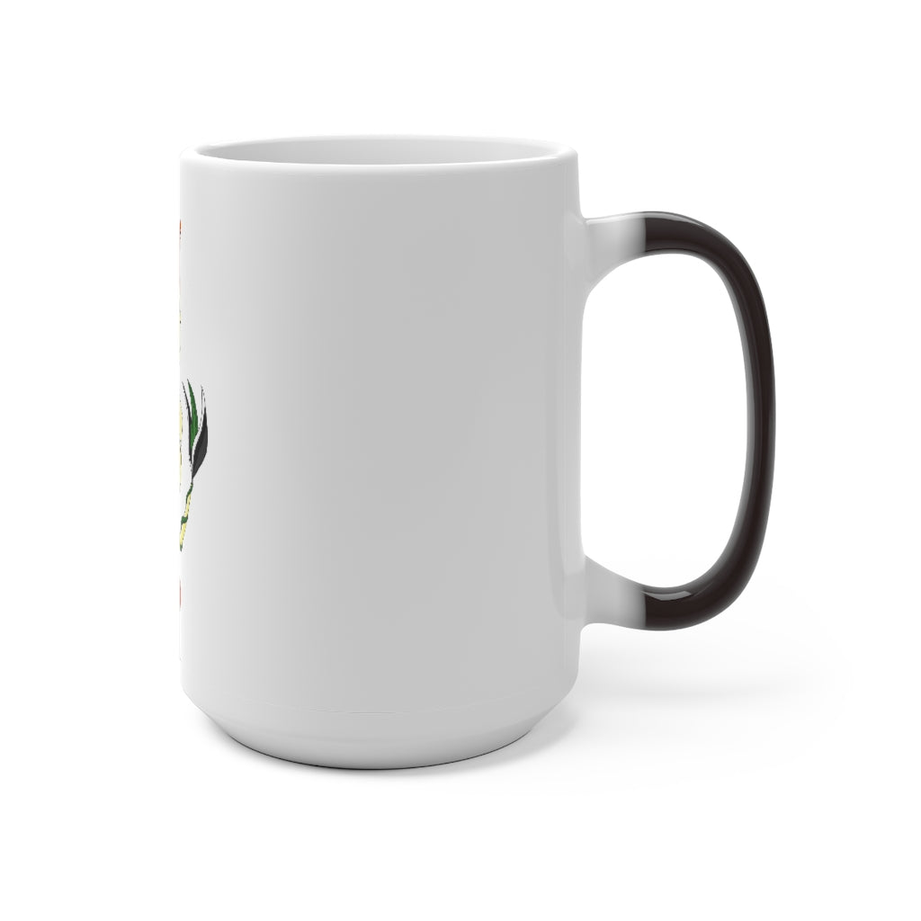 Ephanight Color Changing Mug showcasing vibrant colors when filled with hot liquid, featuring a C-handle and rounded corners.