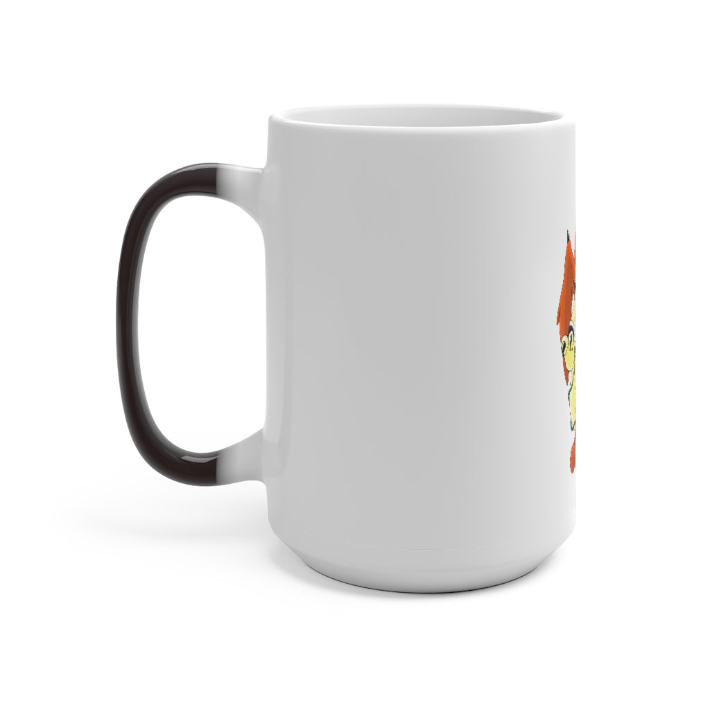 Ephanight Color Changing Mug showcasing vibrant colors when filled with hot liquid, featuring a C-handle and rounded corners.