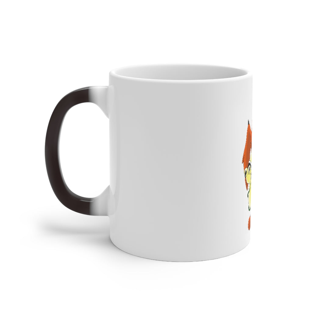 Ephanight Color Changing Mug showcasing vibrant colors when filled with hot liquid, featuring a C-handle and rounded corners.