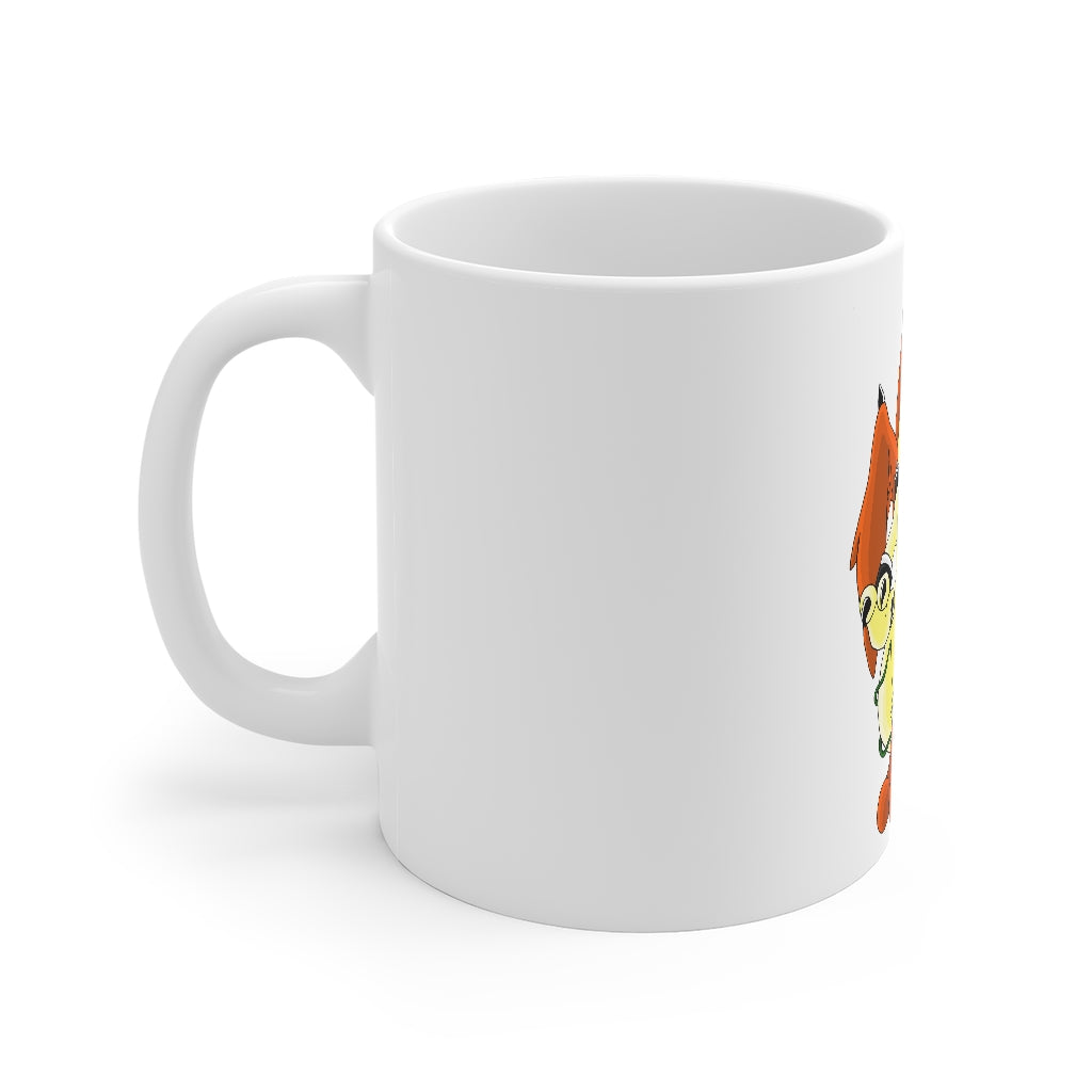 Ephanight Mug 11oz in white ceramic with a C-handle, perfect for coffee, tea, and hot chocolate.