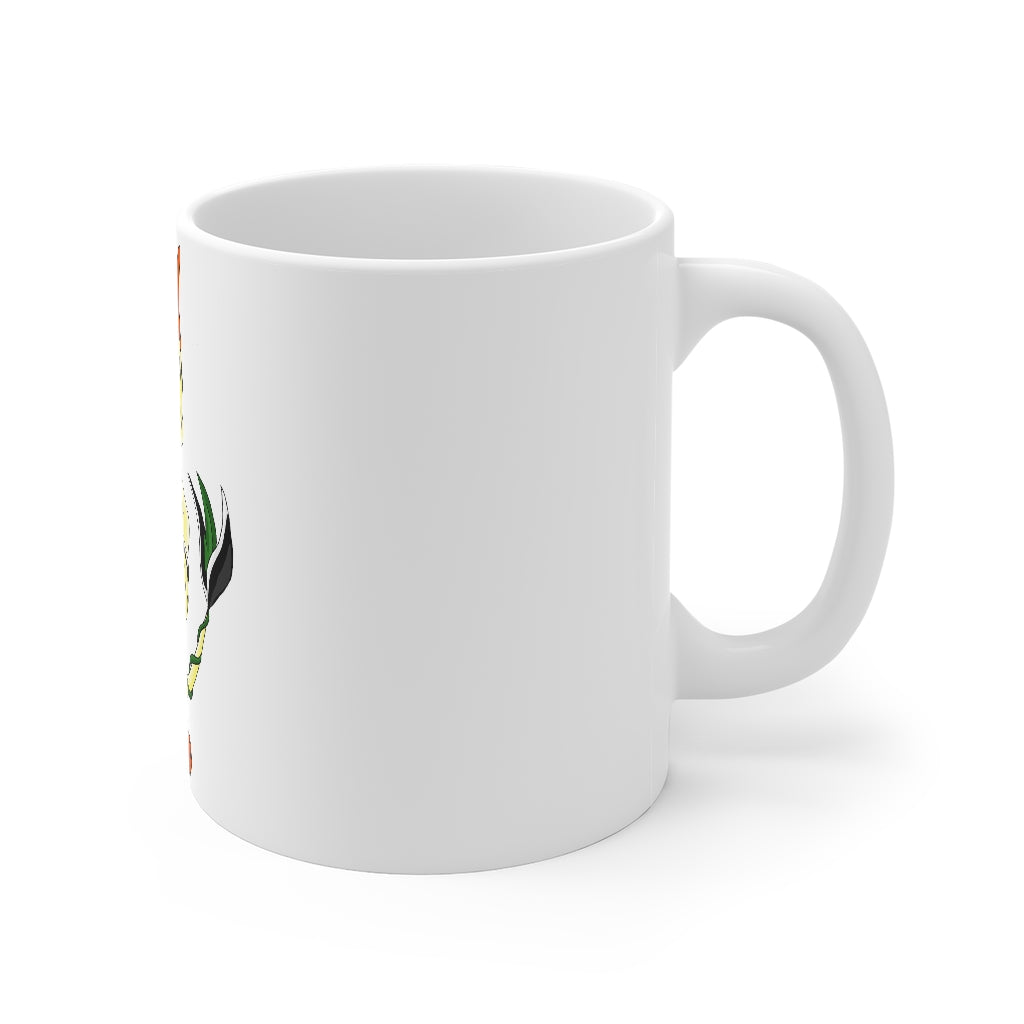 Ephanight Mug 11oz in white ceramic with a C-handle, perfect for coffee, tea, and hot chocolate.