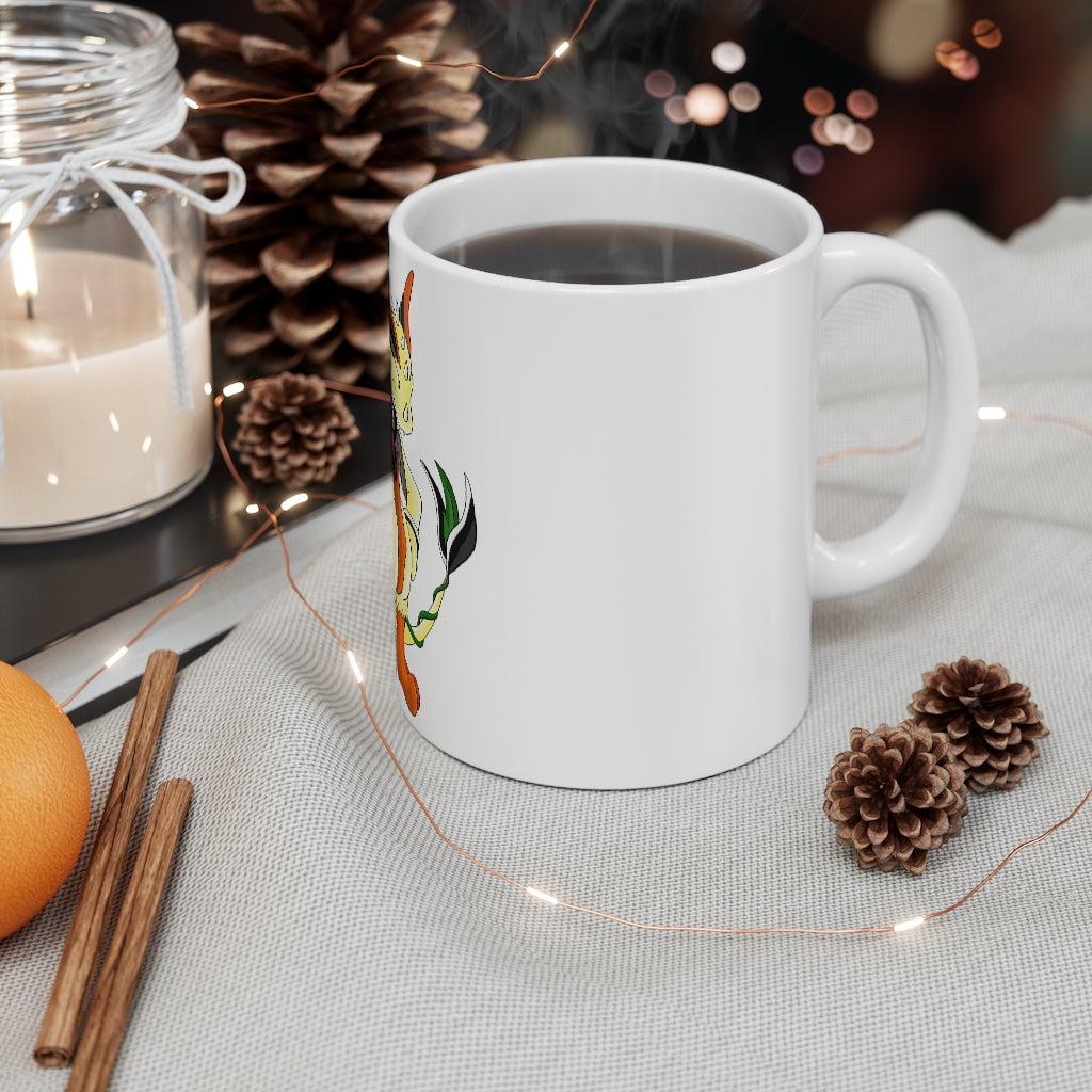 Ephanight Mug 11oz in white ceramic with a C-handle, perfect for coffee, tea, and hot chocolate.