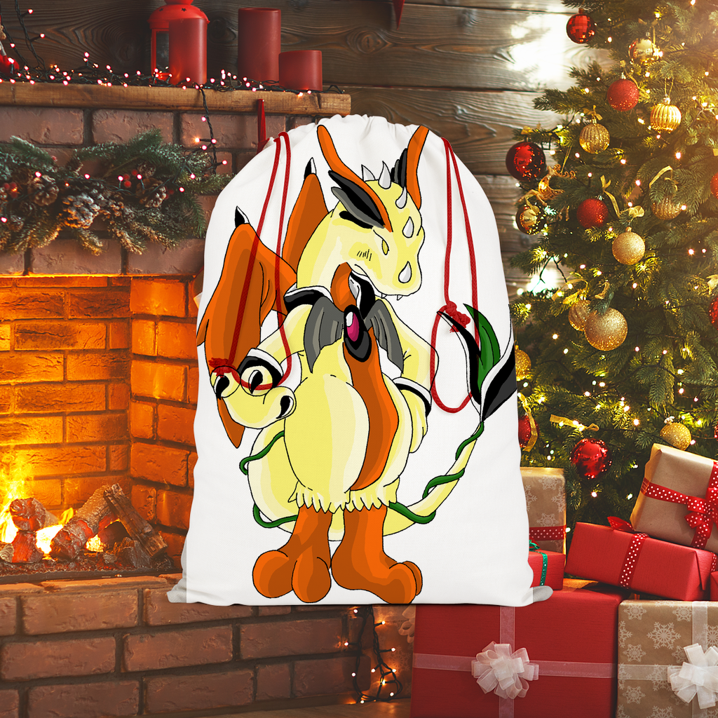 Ephanight Sublimation Linen Drawstring Sack with red drawstring, showcasing its linen texture and eco-friendly print.