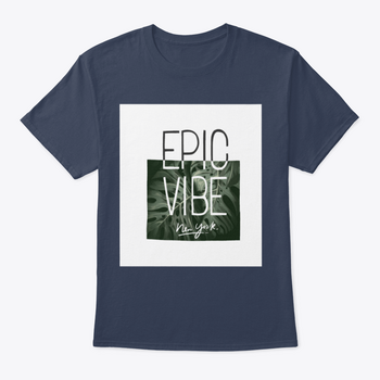 Epic Vibe T-Shirt featuring a colorful tropical leaf background, showcasing vibrant colors and a stylish design.