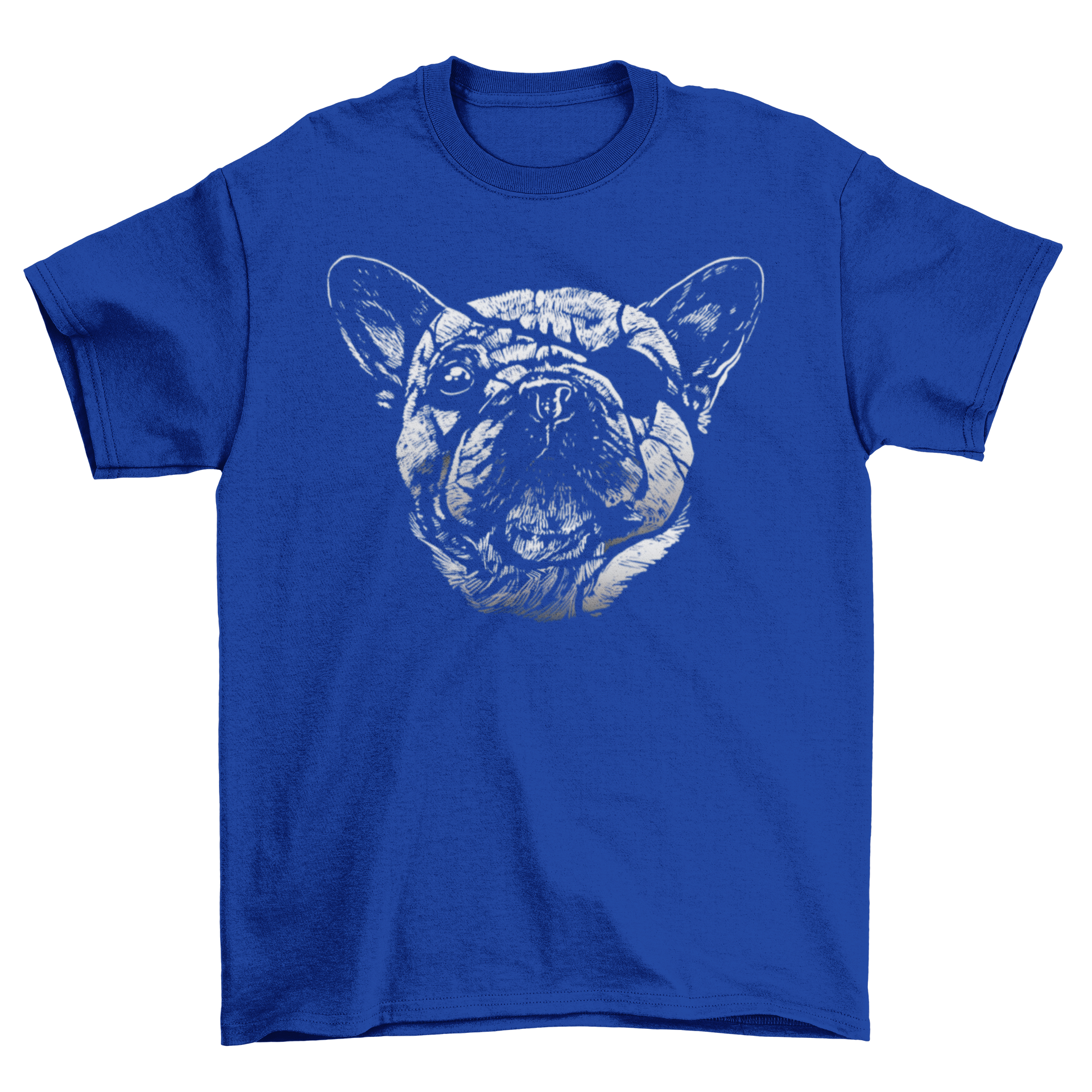 A stylish t-shirt featuring a hand-drawn dog with an eye patch, perfect for dog lovers.