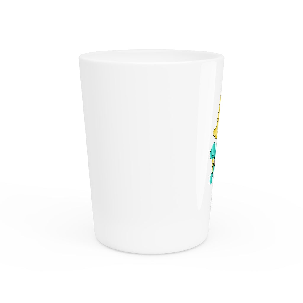 Personalized Fabaryu Shot Glass with white ceramic and customizable interior options.