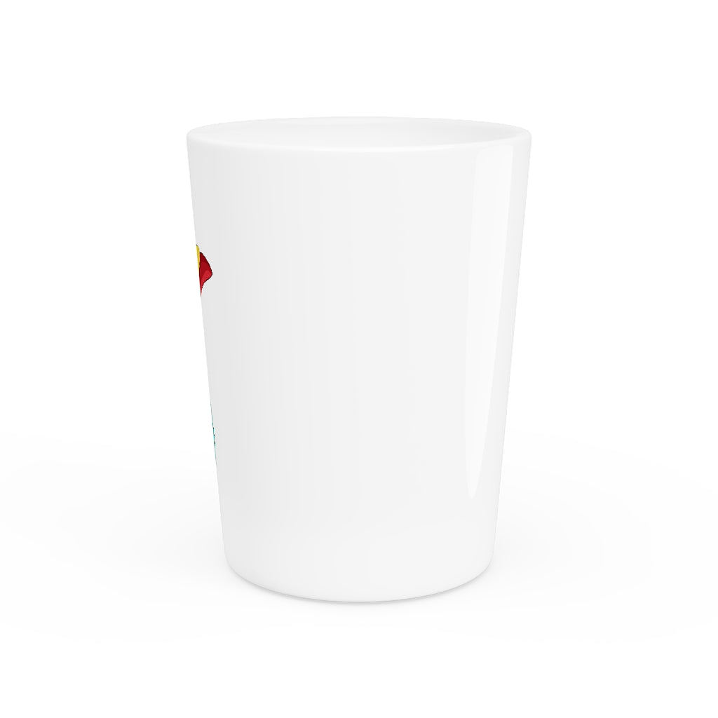 Personalized Fabaryu Shot Glass with white ceramic and customizable interior options.