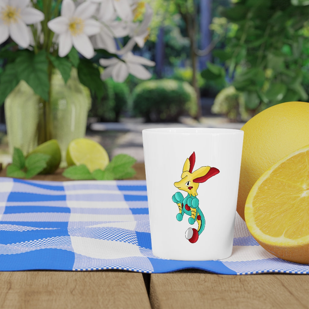 Personalized Fabaryu Shot Glass with white ceramic and customizable interior options.
