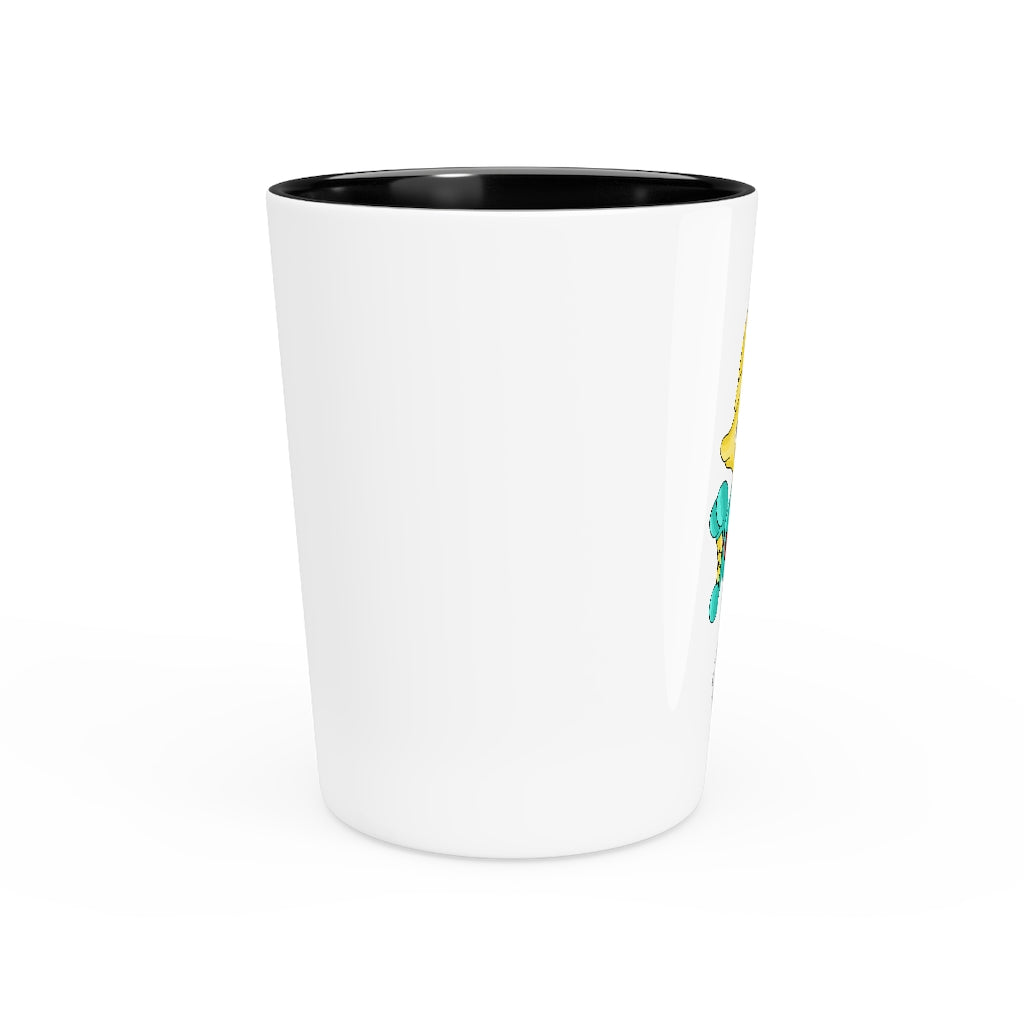 Personalized Fabaryu Shot Glass with white ceramic and customizable interior options.