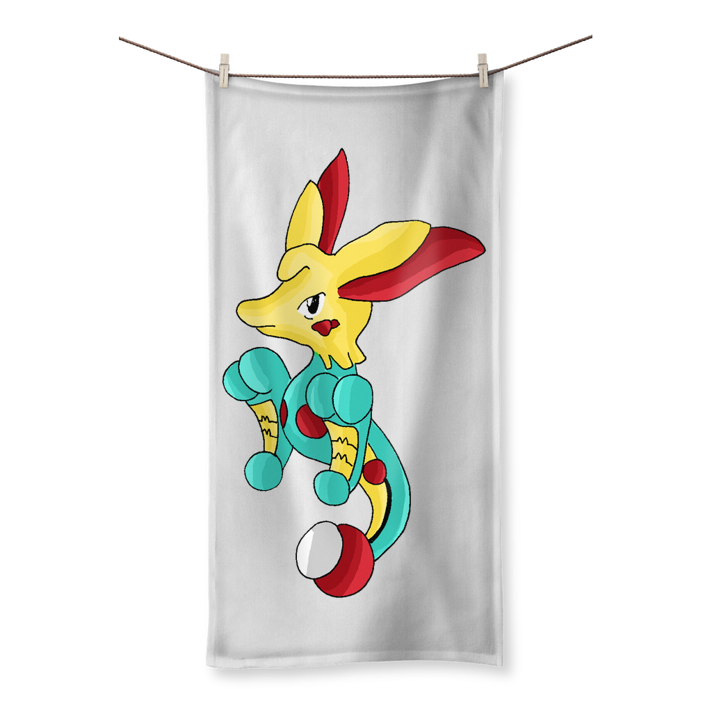 Fabaryu Sublimation All Over Towel featuring vibrant prints on polyester front and soft cotton back, available in various sizes.