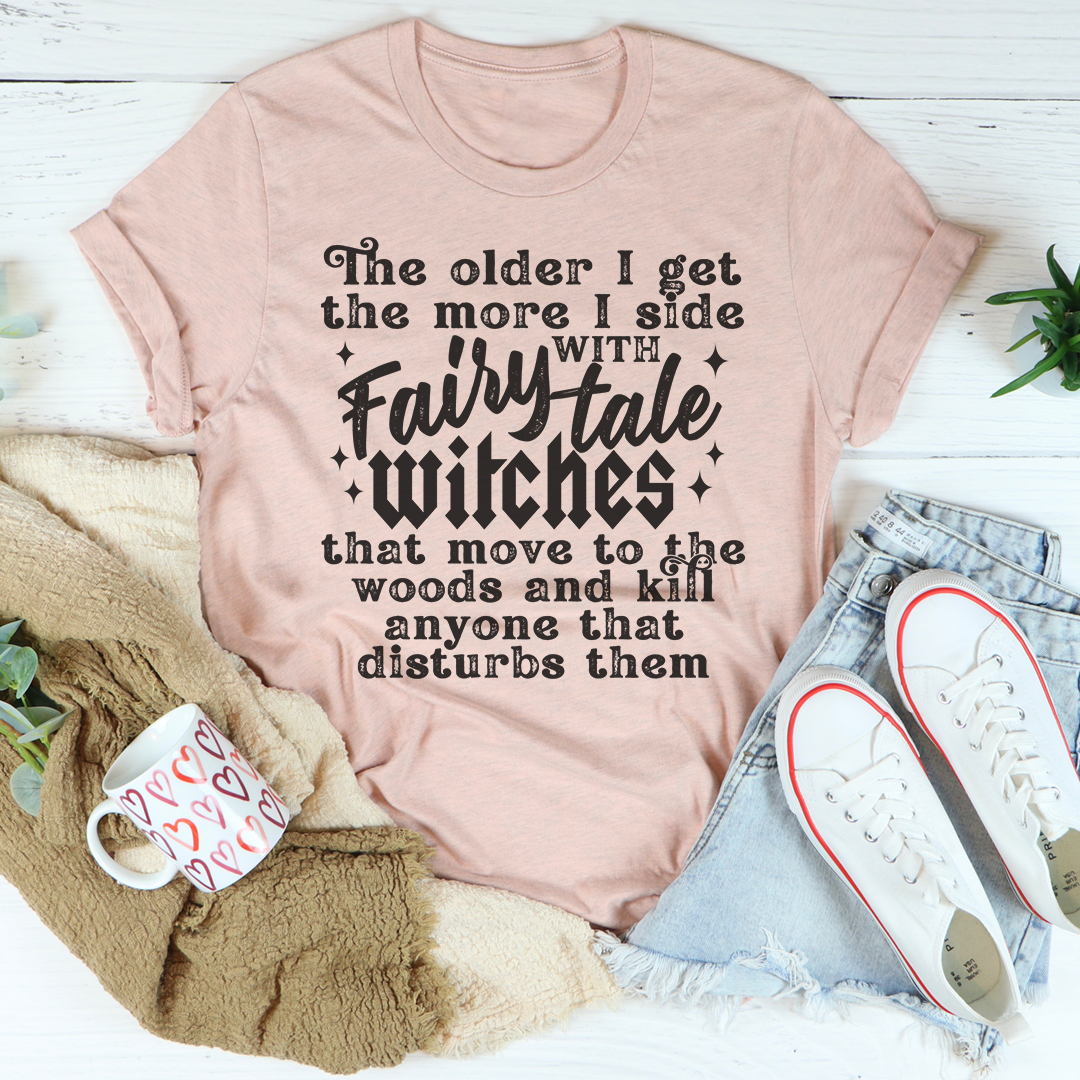 Fairytale Witches Tee featuring vibrant Halloween-themed graphics on a soft cotton fabric, perfect for festive celebrations.