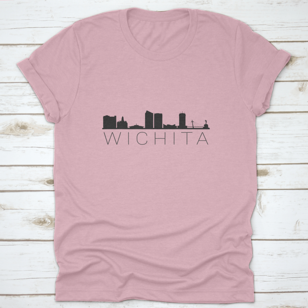 A comfortable cotton t-shirt featuring Wichita's famous monuments, perfect for travel enthusiasts.
