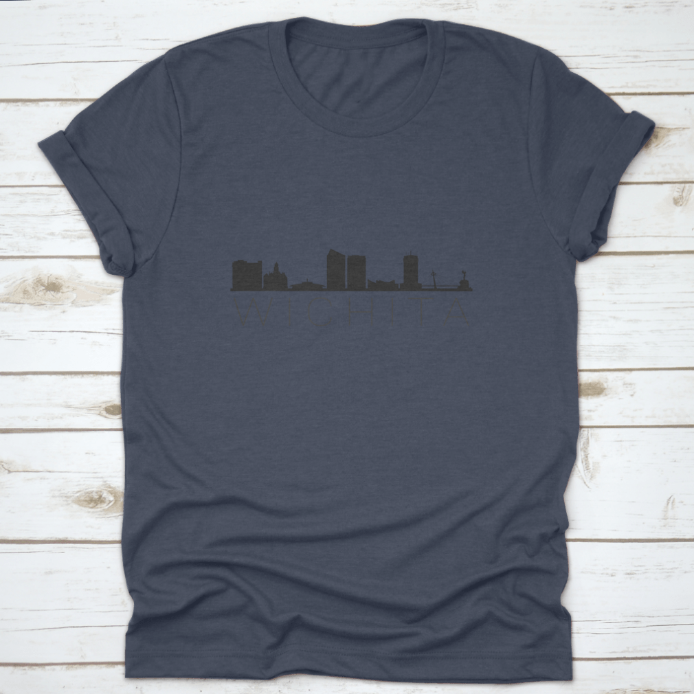 A comfortable cotton t-shirt featuring Wichita's famous monuments, perfect for travel enthusiasts.