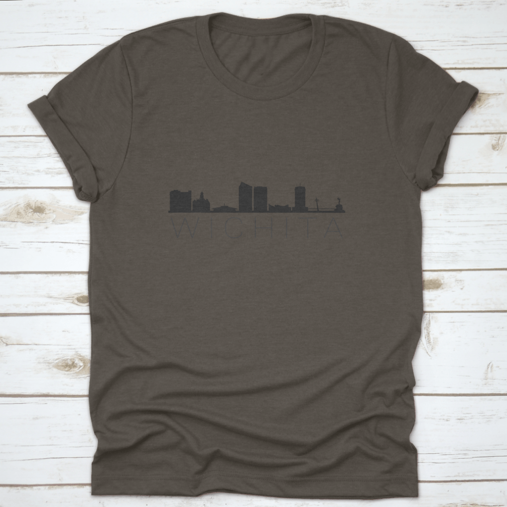 A comfortable cotton t-shirt featuring Wichita's famous monuments, perfect for travel enthusiasts.