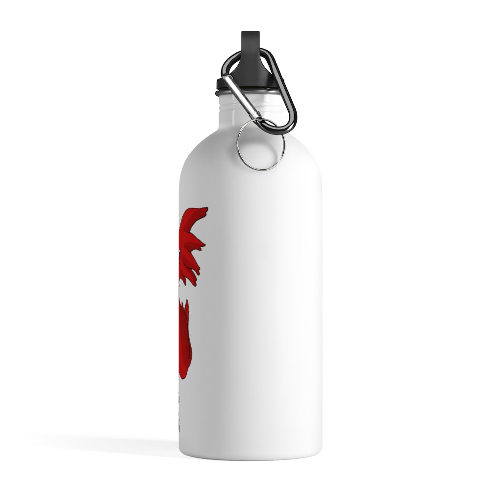 Faulkner Stainless Steel Water Bottle with a plastic screw top and carabiner, perfect for hydration on the go.