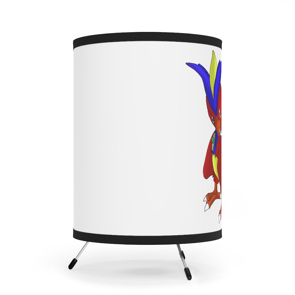 Faulkoneir Tripod Lamp featuring a galvanized steel base and a custom high-resolution printed shade, ideal for modern decor.