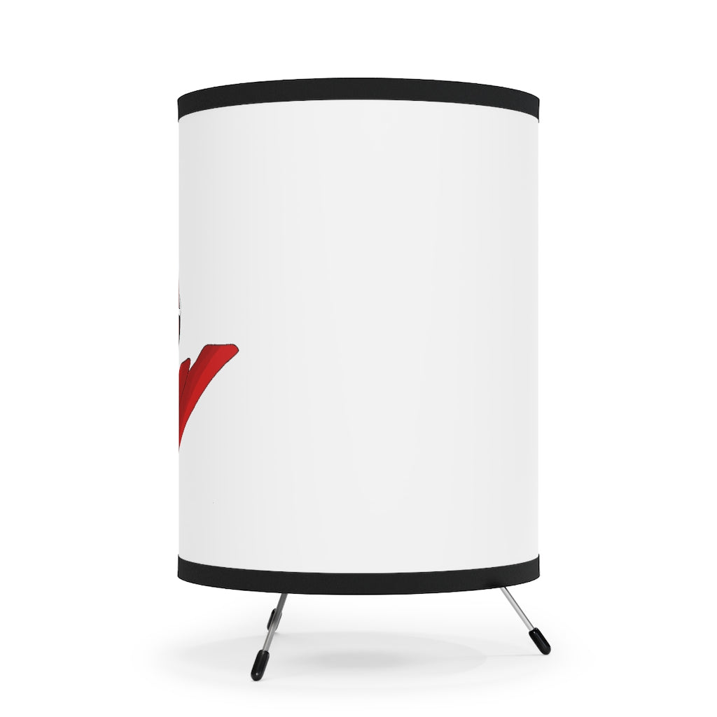 Faulkoneir Tripod Lamp featuring a galvanized steel base and a custom high-resolution printed shade, ideal for modern decor.