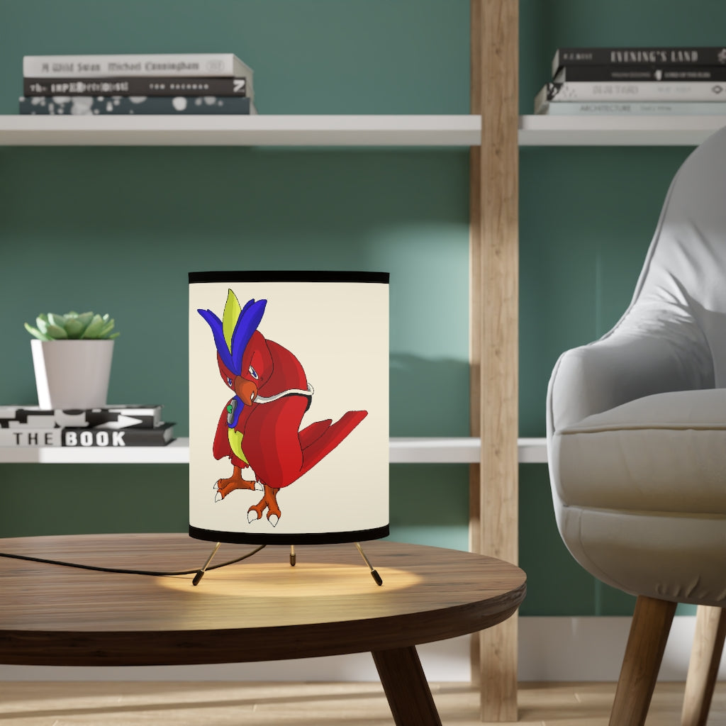 Faulkoneir Tripod Lamp featuring a galvanized steel base and a custom high-resolution printed shade, ideal for modern decor.