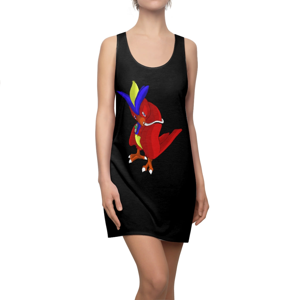 Faulkoneir Women's Cut & Sew Racerback Dress in a stylish design, showcasing a feminine silhouette and sporty racerback style.